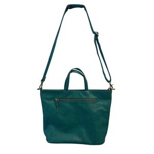 Vibrant Teal Joy Susan Vegan Leather Tote Bag – Convertible Shoulder/Crossbody